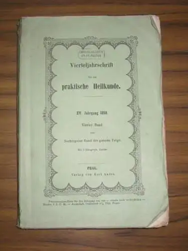 Josef Halla, Josef Kraft (Red.).   Finger / Lebert / A.L. Jeitteles / Duchek / Julius Szymanowski / Bochdalek (Autoren der Originalaufsätze): Vierteljahrschrift für.. 