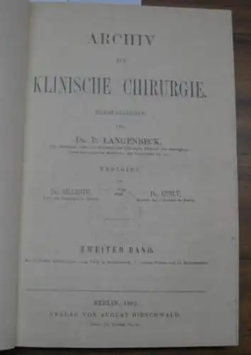 Langenbeck, Bernhard (von) / Richard Volkmann / Uhlenberg / Jansen / Pagenstecher: Die Uranoplastik mittelst Ablösung des mucös-periostalen Gaumenüberzuges. UND: Weitere Erfahrungen im Gebiete der...