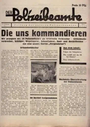 Polizeibeamte, Der.  G. Itnäw u.a: Der Polizeibeamte. 5. Jahrgang Nr. 1   März 1930. Organ für die Interessen der unteren Polizeibeamten. Aus dem.. 