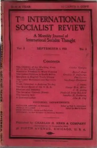 International Socialist Review.- A.M. Simons (Ed.). - Ch. Verecque / M. Jones / C. Pemberton / P. Curran / J. Katayama / and others: Vol. 2, No. 3, September 1, 1901  : The International Socialist Review - A Monthly Journal of International Thoughts. Cont