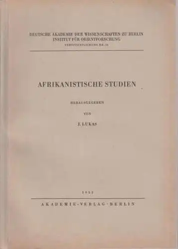 Lukas, J. (Hrsg.): Afrikanische Studien. (Deutsche Akademie der Wissenschaften zu Berlin, Institut für Orientforschung, Veröffentlichung Nr. 26). Beispiele aus dem Inhaltsverzeichnis: Berry: A Note on.. 