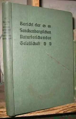 Senckenbergische Naturforschende Gesellschaft: 41. Bericht 1910 der Senckenbergischen Naturforschenden Gesellschaft in Frankfurt am Main.