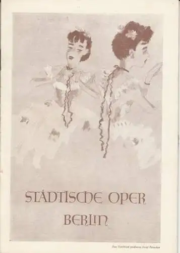 Städtische Oper Berlin.   Boris Blacher: Spielzeit 1954/55, Programmheft zu: Der Feuervogel.   Blacher Abend mit Lysistrata und Hamlet, Aufführung am 7. Januar.. 