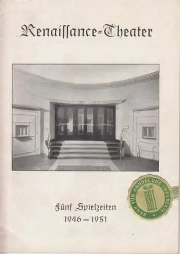 Renaissance Theater.   Noel Coward: Spielzeit 1946 bis 1951, Programmheft zu: "Nach Afrika". Regie: Ernst Stahl Nachbauer / Bühnenbild: Hans Schoßberger / mit Oscar.. 