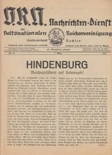 V. R. N. .   Volksnationale Reichsvereinigung, Landesverband Sachsen (Herausgeber)   Autoren: Lasse, Max / Franke, Max / u. a: V. R. N.. 