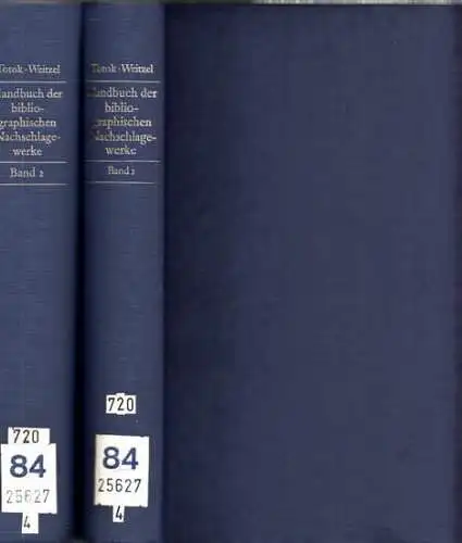 Totok-Weitzel.- Hans-Jürgen und Dagmar Kernchen (Hrsg.): Band 1 und 2: Handbuch der bibliographischen Nachschlagewerke. Band 1: Allgemeinbibliographien und allgemeine Nachschlagewerke / Band 2: Fachbibliographien und fachbezogene Nachschlagewerke. 