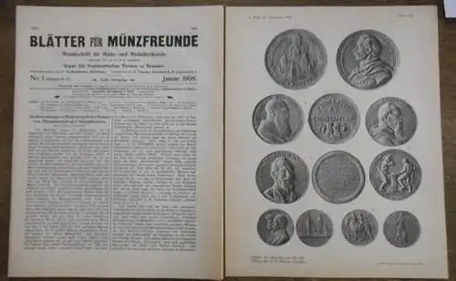 Blätter für Münzfreunde.   E. G. Gersdorf (Begründer).   H. Buchenau (Hrsg. Ab 1899).   Julius Erbstein (Hrsg. Bis 1897).. 