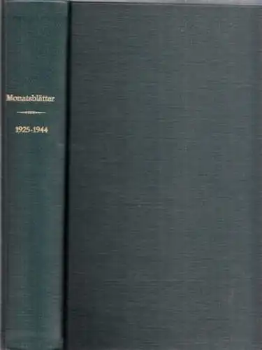 Monatsblätter.   Bartsch, W. ; Hahn, Karl, M. Henning (Red.): Monatsblätter des Touristenklub für die Mark Brandenburg UND Monatsblätter der Landesgeschichtlichen Vereinigung für die..