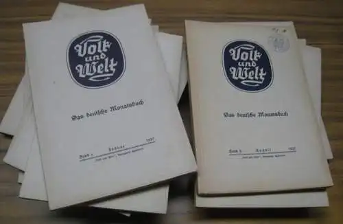 Volk und Welt. Kompletter 3. Jahrgang 1937, Hefte 1   12. Das deutsche Monatsbuch.   Aus dem Inhalt: Th. Adrian   Sonnenfleck.. 