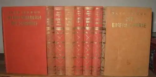 London, Jack: Konvolut, bestehend aus 9 Bänden. Enthalten sind: 1) In den Wäldern des Nordens. 2) Abenteurer des Schienenstranges. 3) Jerry der Insulaner. 4) Der.. 