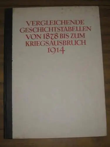 Kaiser Wilhelm II.: Vergleichende Geschichtstabellen von 1878 bis zum Kriegsausbruch 1914. 