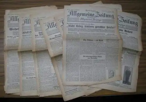 Thüringer Allgemeine Zeitung.   Herausgeber: Otto Richters, Egon v. Löbbecke und Georg Richters: Thüringer Allgemeine Zeitung. Konvolut mit Zeitungsfragmenten aus 8 Heften des Zeitraums.. 