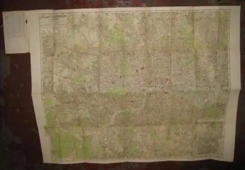 London: Plan of London & suburbs. Divided into half mile squares. - with 2 side cards: Extension to West Ealing / to Croydon. 