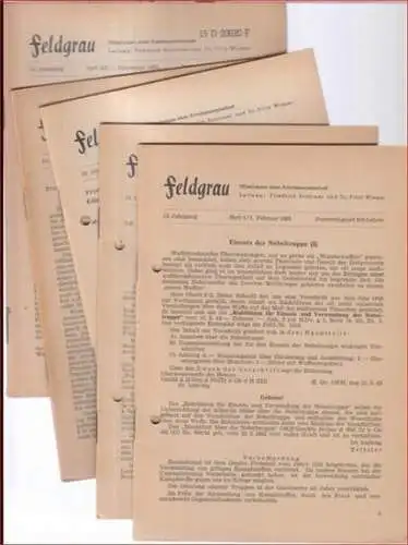 Feldgrau. - Leitung: Friedrich Schirmer / Fritz Wiener: Feldgrau. Kompletter 13. Jahrgang 1965, Hefte 1 - 6 in 5. Mitteilungen einer Arbeitsgemeinschaft. 