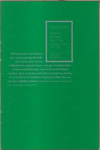 Sudermann, Hermann. - Hans-Jürgen Rehfeld: Hermann Sudermann (1857-1928) in Blankensee, Mark, 1897-1928 ( = Frankfurter Buntbücher 19 ). 