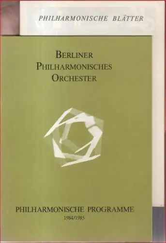 Programmheft zum Konzert am 26. und 27. Juni 1985 in der Philharmonie.   Dirigent: Riccardo Muti, Solist: Emil Gilels. Mit Werken von Beethoven und.. 