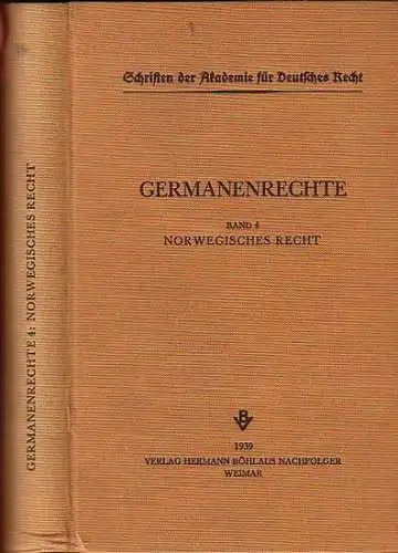 Germanenrecht.   Rudolf Meißner (Übersetzer): Norwegisches Recht. Das Rechtsbuch des Frostothings. (= Germanenrechte. Texte und Übersetzungen. Band 4. Schriften der Akademie für Deutsches Recht.. 