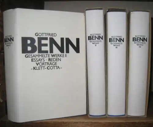 Benn, Gottfried - Dieter Wellershoff (Hrsg.): Gesammelte Werke. Komplett in 4 Bänden. Bd.1: Essays, Reden, Vorträge. Band 2: Prosa und Szenen. Band 3: Gedichte. Band 4: Autobiographische und vermischte Schriften. 