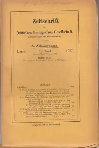 Zeitschrift der Deutschen Geologischen Gesellschaft.    Rudolf Claus / R. v. Klebelsberg / Georg Wagner / F. Broili: Zeitschrift der Deutschen Geologischen Gesellschaft.. 