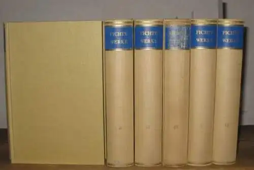 Fichte, Johann Gottlieb - Fritz Medicus (Hrsg.): Ausgewählte Werke, (komplett) in sechs (6) Bänden. 