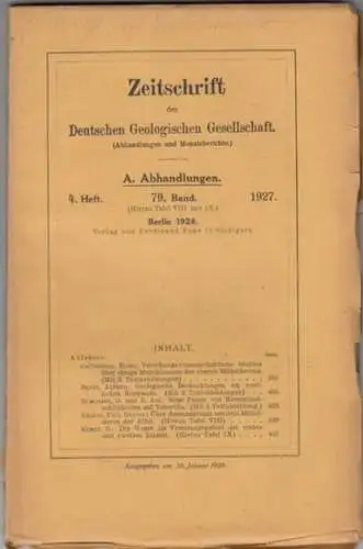 Zeitschrift der Deutschen Geologischen Gesellschaft.   Enthaltene Aufsätze: Hans Grünberg / Paul Gustaf Krause / E. Kurtz / u.A: Zeitschrift der Deutschen Geologischen Gesellschaft.. 