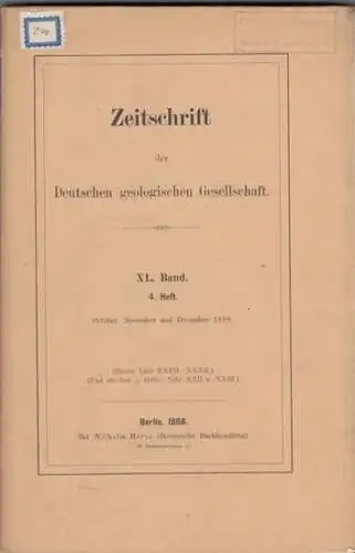 Zeitschrift der Deutschen Geologischen Gesellschaft.    Enthaltene Aufsätze: J. lemberg / Georg Boehm / Ad. Remelé / Hermann Kunisch / A. Osann /.. 