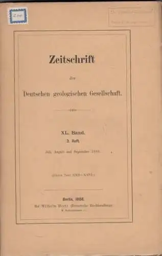 Zeitschrift der Deutschen Geologischen Gesellschaft.    Enthaltene Aufsätze: Santiago Roht / R. Brauns / G. Berendt / Hermann Credner: Zeitschrift der Deutschen Geologischen.. 