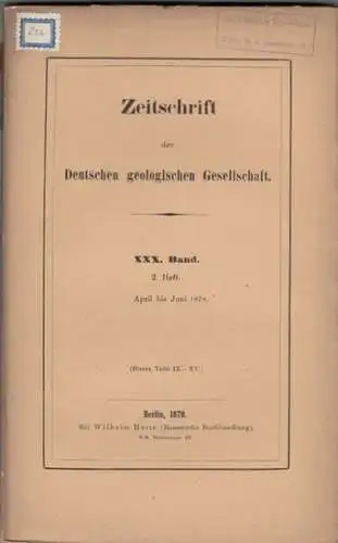 Zeitschrift der Deutschen Geologischen Gesellschaft.    Enthaltene Aufsätze: Trautschold / G. Behrens / A. Baltzer / Max Bauer / Th. Studer: Zeitschrift der.. 