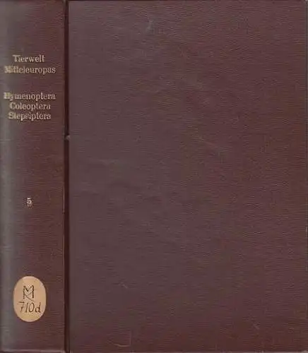 Tierwelt Mitteleuropas.   P. Brohmer / P. Ehrmann / G. Ulmer (Hrsg.).   H. Hedicke / O. Scheerpeltz und A. Winkler / W.. 