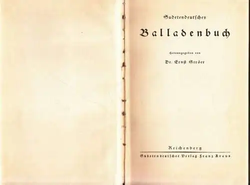 Ströer, Ernst (Hrsg.): Sudetendeutsches Balladenbuch. 