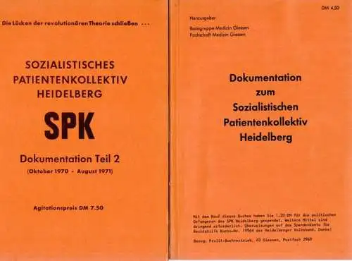 Basisgruppe Medizin Giessen, Fachschaft Medizin (Hrsg.): 2 Bände: Dokumentation zum Sozialistischen Patientenkollektiv Heidelberg / Dokumentation Teil 2 (Oktober 1970   August 1971.. 