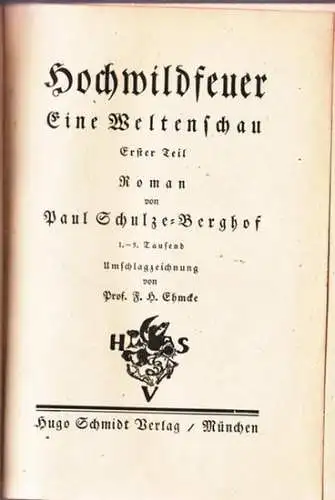 Schulze-Berghof, Paul: Hochwildfeuer. Eine Weltenschau. Roman von Paul Schulze-Berghof.  Erster Teil [mehr nicht erschienen?]. 