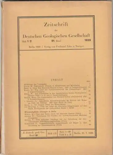 Zeitschrift der Deutschen Geologischen Gesellschaft.   H. Stille / A. Born / H. Klähn / W. Kegel / Hans Becker / O.v.Linstow / A.. 