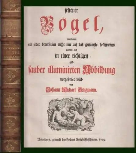 Seligmann, Johann Michael: Sammlung verschiedener ausländischer und seltener Vögel, worinnen ein jeder derselben nicht nur auf das genaueste beschrieben, sondern auch in einer richtigen und sauber illuminirten Abbildung vorgestellt wird. Vierter Theil. 