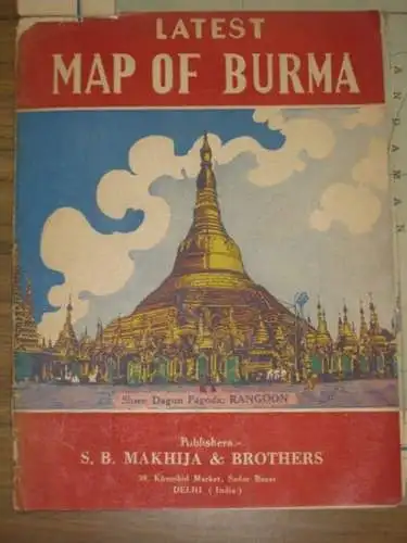 Burma: Latest map of Burma : political, showing relief of land. 