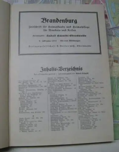 Brandenburg.   Schmidt, Rudolf (Herausgeber und Hauptschriftleiter).   mit Beiträgen von Oskar Schwebel, R. Grußdorf, W. Borchert, Bruno Stephan, Friedrich Franz Babenzien, Otto.. 