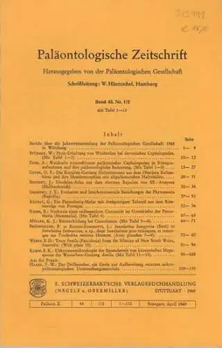 Paläontologische Zeitschrift.    Häntzschel, W. (Hrsg.).     W. Stürmer / A. Zeiss / O.F. Geyer / J. Seiffert / J.T.. 