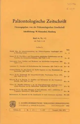 Paläontologische Zeitschrift.    Häntzschel, W. (Hrsg.).     H.K. Erben / Chr. Samtleben / U. Lehmann / R. Schmidt Effing /.. 