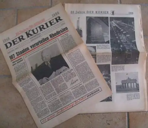 Kurier, Der. - illustriert von Heinz Schmidt-Berg u. a: Der Kurier. Freitag, 12. November 1965. Nr. 264 des 21. Jahrgangs. Mit grosser Sonderbeilage: 20 Jahre Der Kurier. 