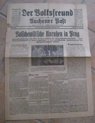 Volksfreund, Der. - Aachener Post: Der Volksfreund. Aachener Post. Donnerstag, 22. September 1938. 