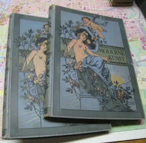 Moderne Kunst in Meisterholzschnitten.   Autoren u. a. Peter Rosegger, Carl v. Schimmelpfennig, A. Trinius, Edmund Edel, Fritz Skowronnek, Eva Gräfin v. Baudissin, Ernst.. 
