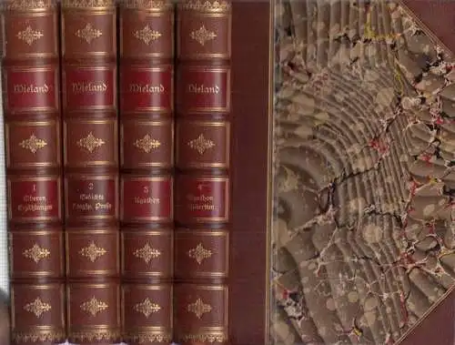 Wieland, Christoph Martin - Gotthold Klee: Wielands Werke. Komplett in 4 Bänden. Kritisch durchgesehene und erläuterte Ausgabe (= Meyers Klassiker-Ausgaben, hrsg. von Ernst Elster). 