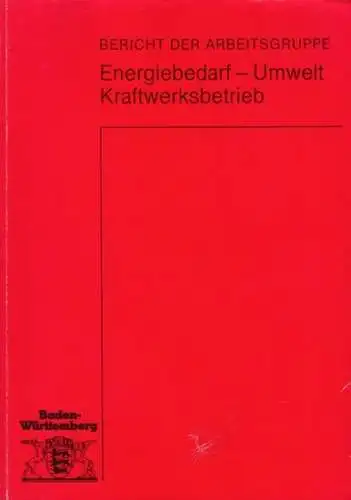 Arbeitsgruppe ' Energiebedarf - Umwelt - Kraftwerksbetrieb ': Bericht der Arbeitsgruppe Energiebedarf - Umwelt - Kraftwerksbetrieb (Baden-Württemberg). 