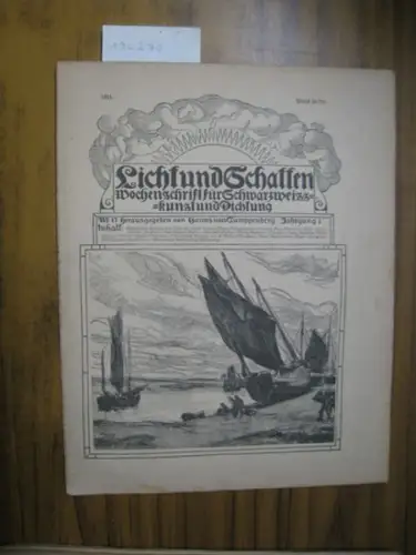 Licht und Schatten.  Hanns von Gumppenberg / Alfred Auscher  (Hrsg.) / A.M. Frey / Raoul Auernheimer / Christian Morgenstern / Maximilian Dauthendey: Licht.. 