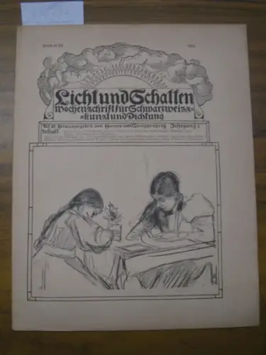 Licht und Schatten.- Hanns von Gumppenberg / Alfred Auscher (Hrsg.) / Max Liebermann / J. C. Heer / Maria Stona / Franz Evers / Wilhelm Schussen / Hanns von Gumppenberg / Ernst A. Bertram: Licht und Schatten. Erster (1.). Jg. 1911, Nummer 20. (Untertitel:
