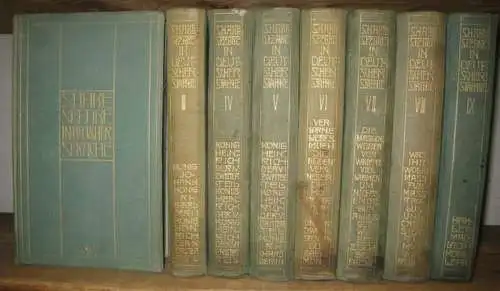 Shakespeare, William   Friedrich Gundolf (Hrsg. / Übers.).   Melchior Lechter (Buchgestaltung): Shakespeare in deutscher Sprache. Bände 2   9 (von insgesamt.. 