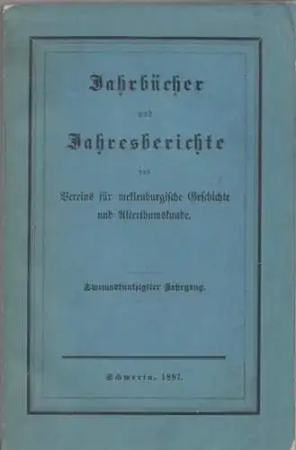 Jahrbuch für Mecklenburgische Geschichte.  Dr. Schildt (Hrsg.).   Robert Beltz / Schildt / Crull / Karl Koppmann / C. Beyer / v. Sell.. 