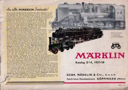Märklin & Cie., Göppingen (Hrsg.): Märklin Katalog D14 1937 / 1938. 