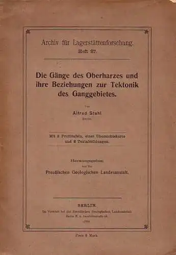 Stahl, Alfred: Die Gänge des Oberharzes und ihre Beziehungen zur Tektonik des Ganggebietes. (= Archiv für Lagerstättenforschung, Heft 27). Herausgegeben von der Preußischen Geologischen Landesanstalt. 
