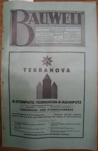 Bauwelt.   Paulsen, Friedrich / Weilbier, Rudolf (Red.)   Stegemann, Rudolf / Schmitthenner, Paul / Clas, L. / Hasak u.a. (Autoren): Die Bauwelt.. 
